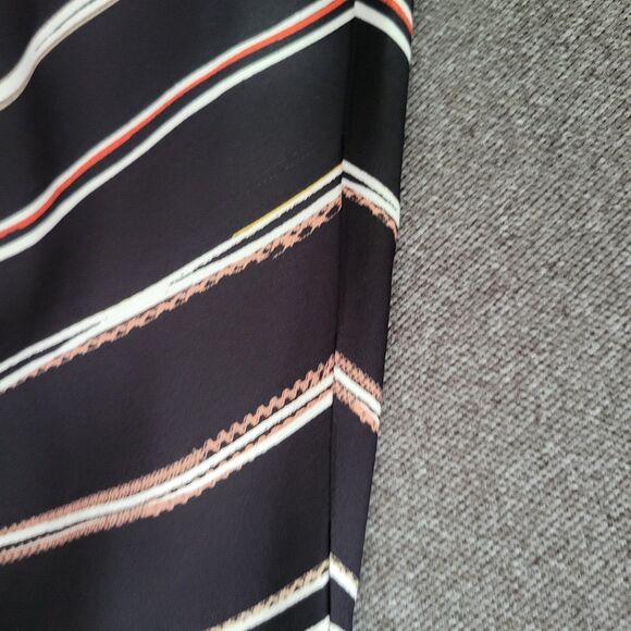 Classiques Entier Size 2 Black Striped Silk Blend Handkerchief Hem Dress READ652 - Picture 11 of 11